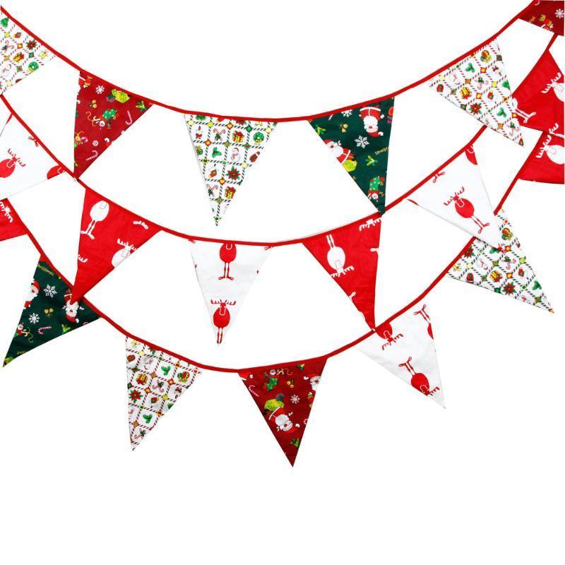 

Party Decoration Bigger Size 12 Flags Snowman Christmas Fabric Banners Bunting Xmas Garland Home