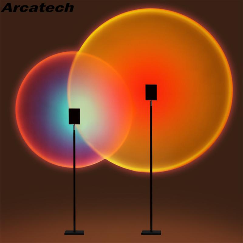 

Sunset Rainbow Art Projection Floor Lamp Creative Decoration Designer Atmosphere Sun Never Sets Light NR-210 Lamps