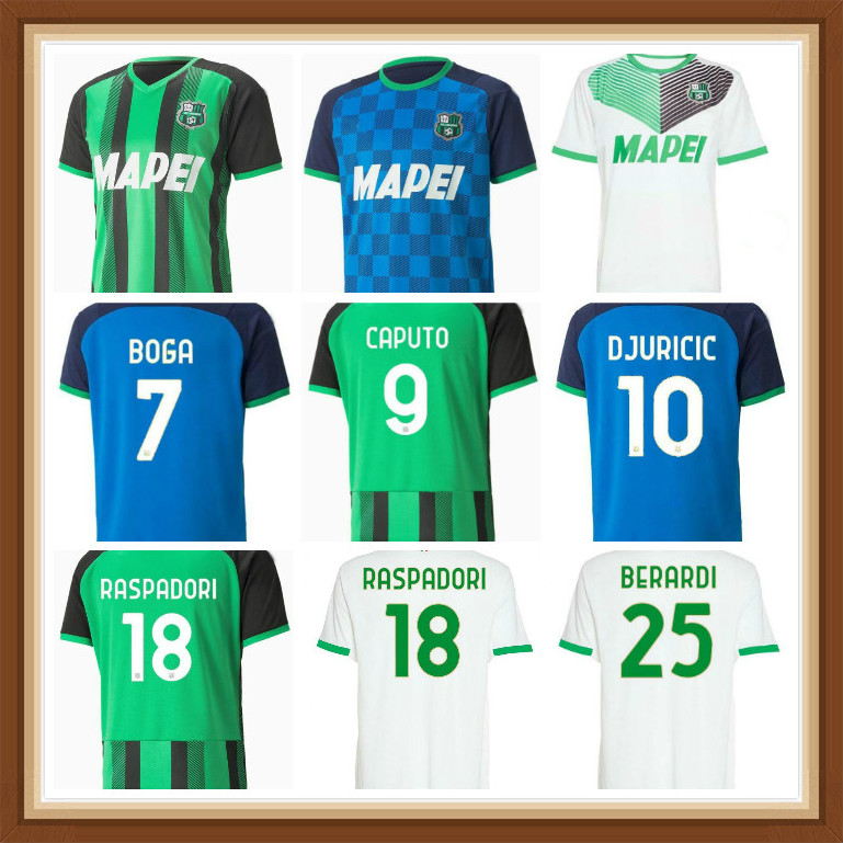 

21 22 US Sassuolo SOCCER JERSEYS CAPUTO Berardi BOGA Locatelli 2021 2022 home away Third Defrel Djuricic Chiriches maglietta Calcio Traore F