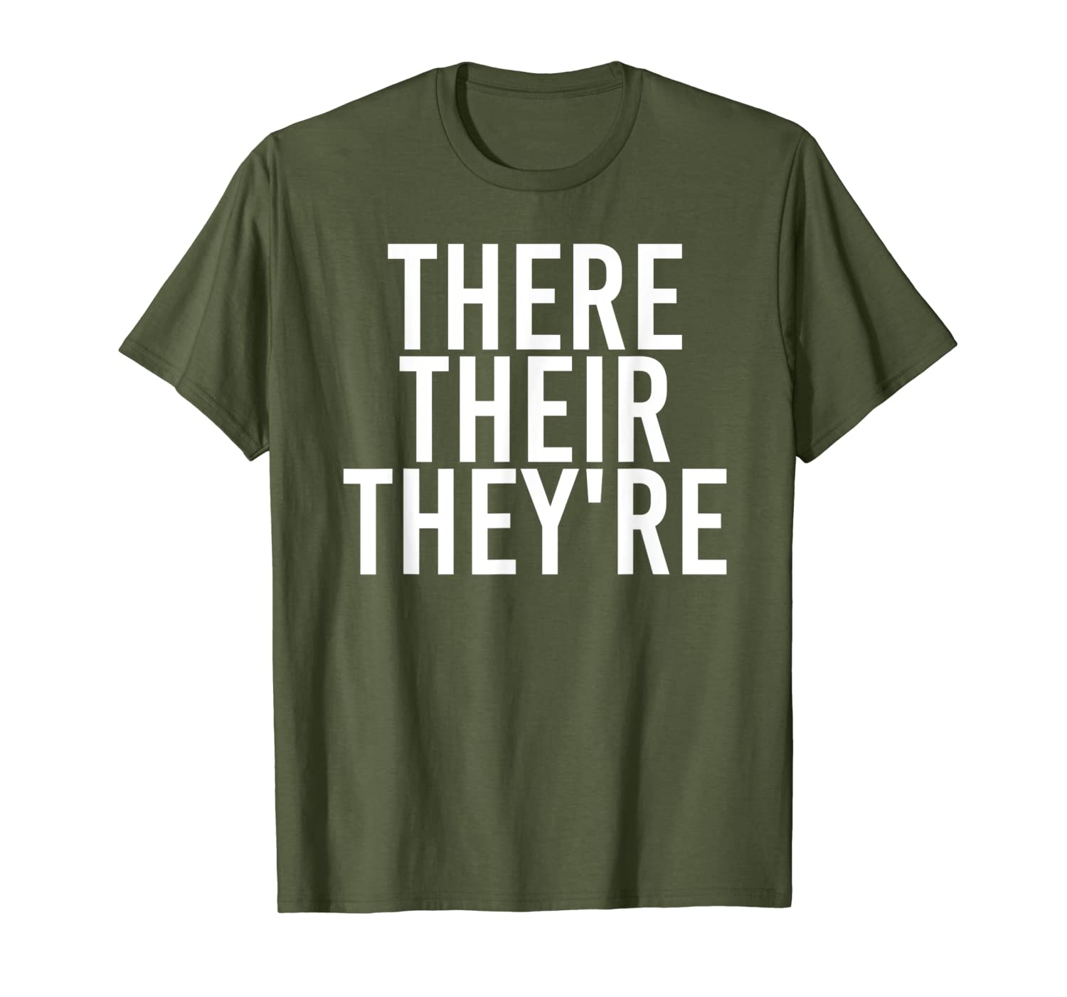 

there their they're funny grammar police gift idea t-shirt, White;black
