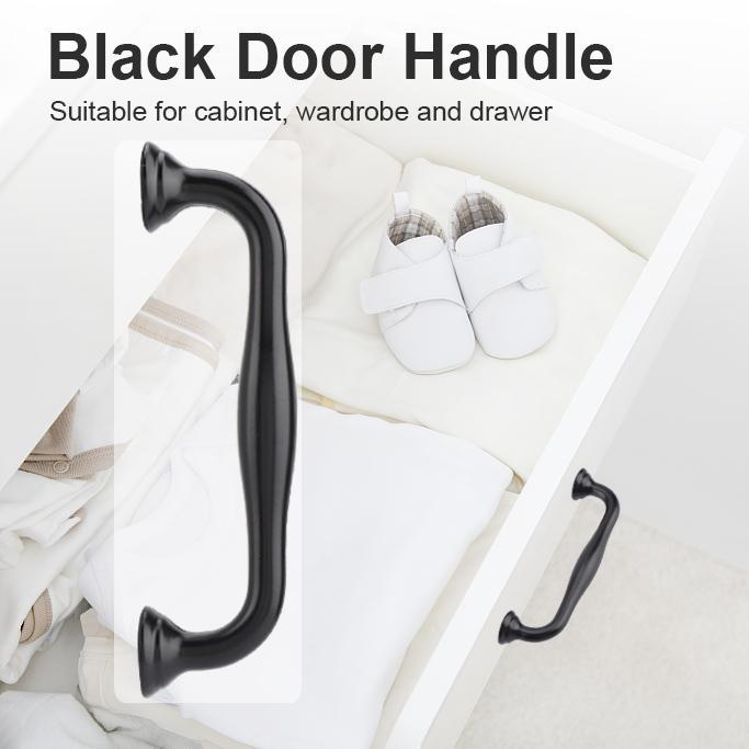 

Furniture Accessories Style Black Aluminum Alloy Door Handle Drawer Kitchen Cupboard Cabinet Pull Knobs For Hardware