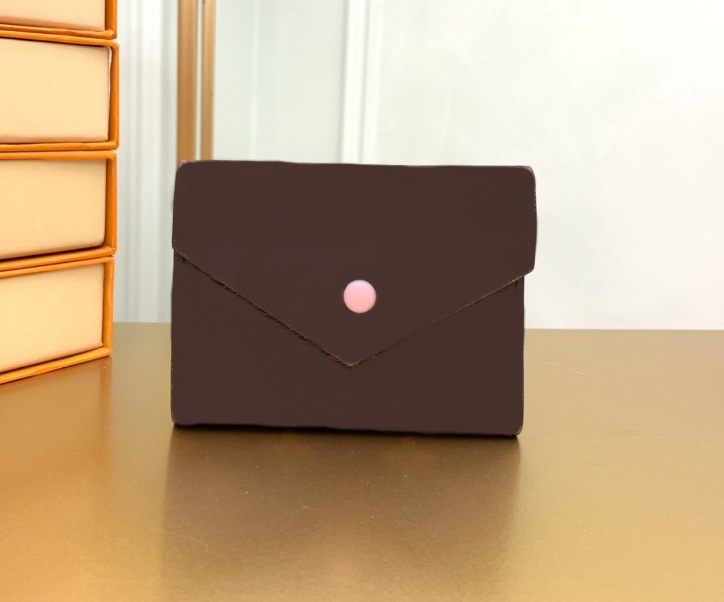 

Famous designer Bag Women Card holder short hasp Genuine leather wallets with dust bags Box 41938 Purses CX#125