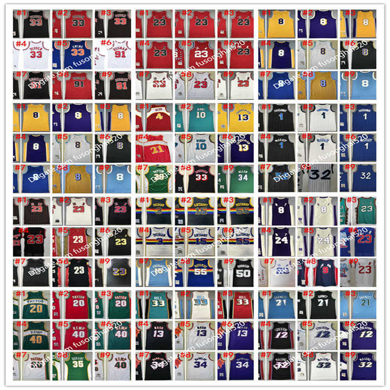 

Mitchell and Ness Retro Stitched Basketball Jerseys Iverson Pippen Rodman McGrady Anthony Garnett Malone Mutombo Bibby Hill Stockton Kemp Payton Barkley Nash, Select number of picture