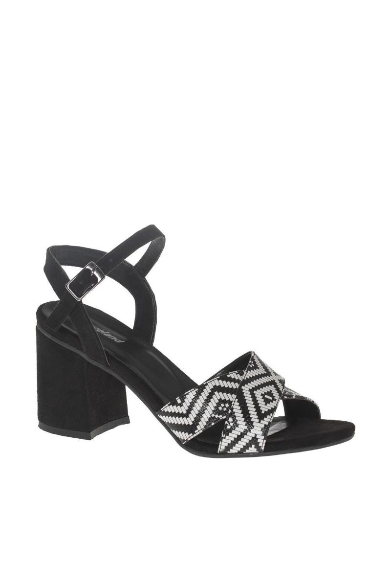 

Sandals Deichmann Black White Women 'S High-Heeled, As pic