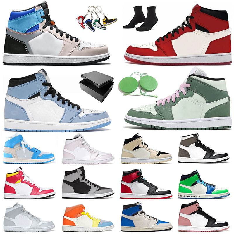 

With Box Jumpman 1 1s Men Women Basketball Shoes Prototype University Blue Off Fearless Dark Mocha High Cactus Jack Mid Dutch Green White Shadow Trainers Sneakers, B18 c3 36-46 light smoke grey