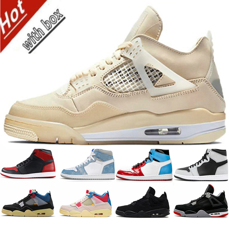 

University Blue 1s Jumpman 1 Mens Basketball Shoes Black Cat 4 4s Hype Royal Pine Green Obsidian UNC Sail What The White Cement Bred Sports