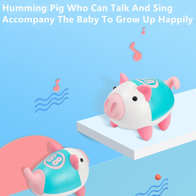 

Funny and Cute Electric Animal Toy Touch Sensor Toy Piggy Can Singing Dance Physical Interaction Puzzle Toy Kid Gift Pet Pig Boy, White