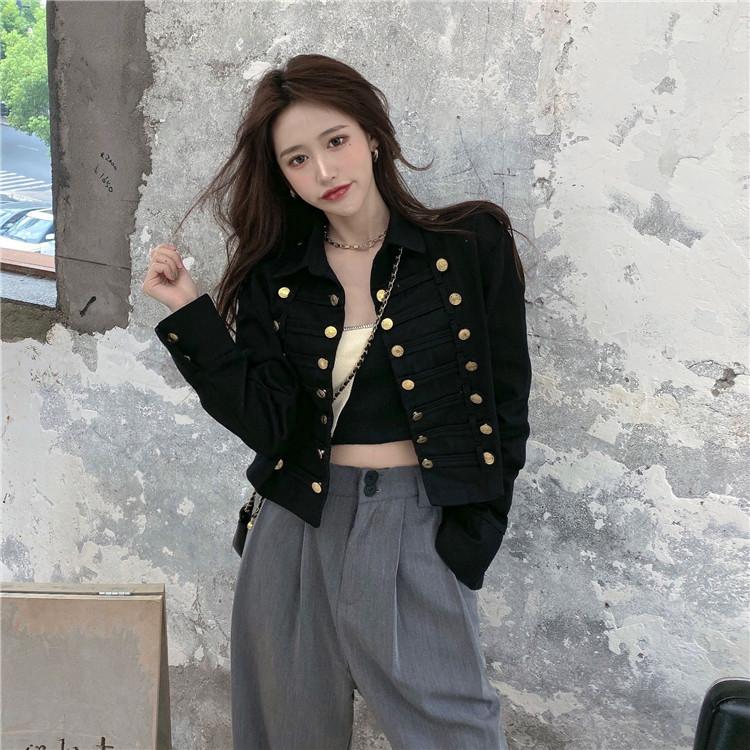 

Women's Jackets Denim Jacket Women Spring Autumn Short Female Button Up Retro Cotton Loose Fashion Demin Coat For Woman Ladies Outwear, Black