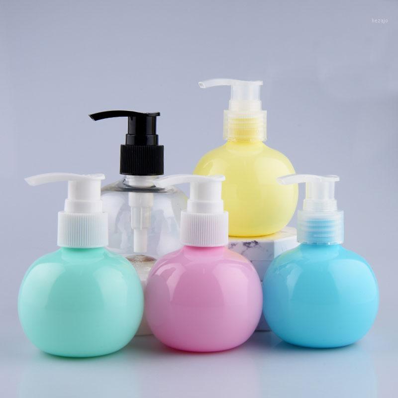 

Storage Bottles & Jars 30 X 120ml Empty Macaron Colorful Ball Shape Refillable PET Plastic Bottle With White Transparent Black Lotion Pump