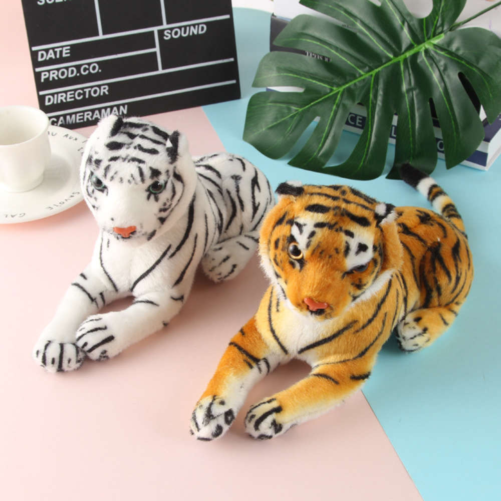 

Imitation Yellow White Tiger Plush Doll, Blue