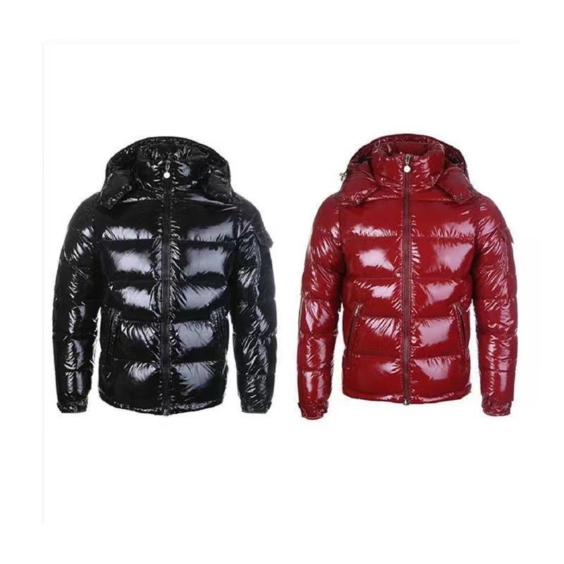 

Mens designer winter Embroidery patterns down jacket hooded jackets coats clothe men women Couples Parka Outerwear thick coat black red size S, 10