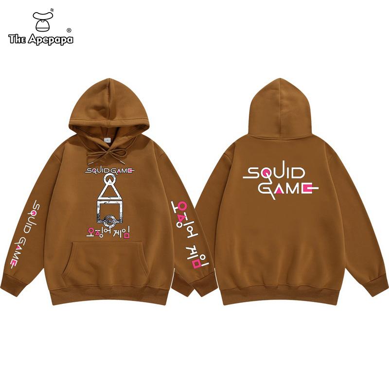 

men's hoodies & sweatshirts squid game hoodie men women costumes cosplay fleeces print, Black
