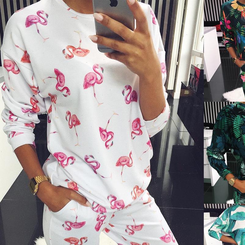 

floral print two piece set womens tracksuits spring autumn street t shirt and pants jogger suits casual fashion 2pcs, Gray