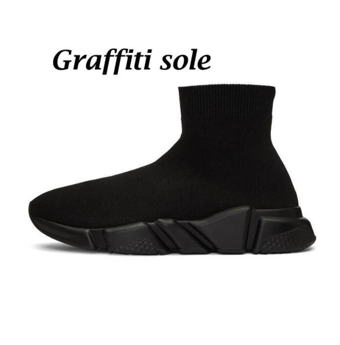 

2021 Designer Socks Mens Casual Shoes Clearsole Sneakers Triple Beige Black White Red Bule Graffiti Sole Womens Sports Fashion Outdoor Size 36-45, Color 7