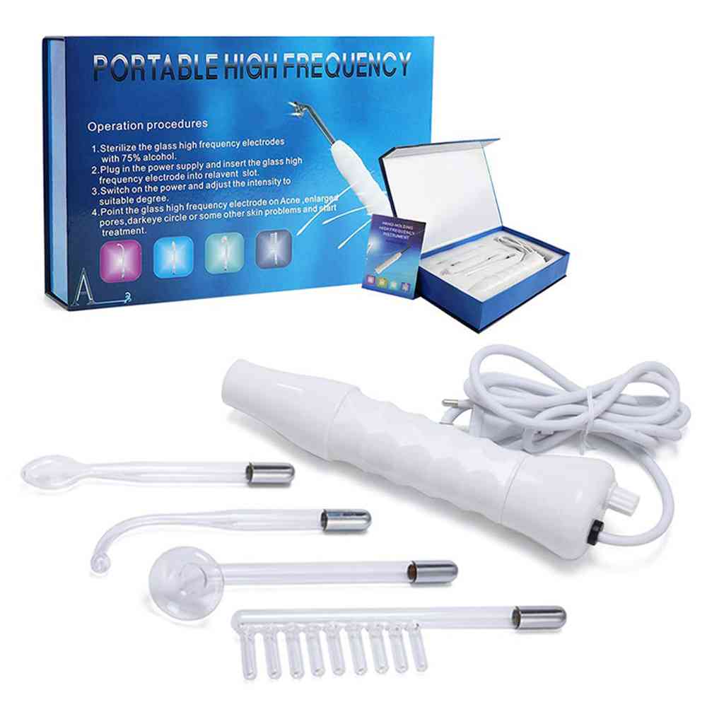 

Portable High Frequency Device Electrode Wand Facial Machine Acne Remover Face Massager Beauty SPA Skin Tightening Face Lifting Q0607