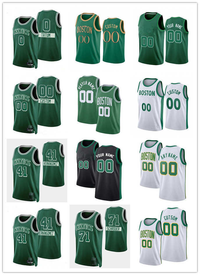 

75th Custom Jersey Boston''Celtics''MEN Women Youth 71 Dennis Schroder Jayson 0 Tatum 10 Josh Richardson 41 Juancho Hernangomez Basketball Jerseys, Color