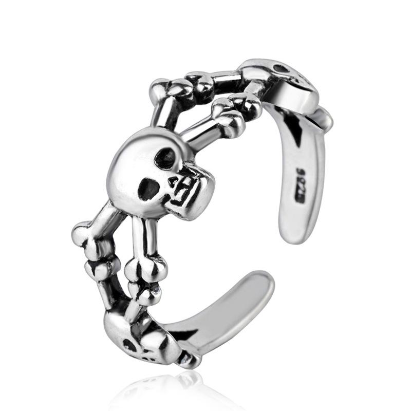 

Cluster Rings Creative Retro Skull Opening Ring For Men Women Steampunk Men's Fashion Party Accessories Hip Hop Rock Nightclub Jewelry Gift