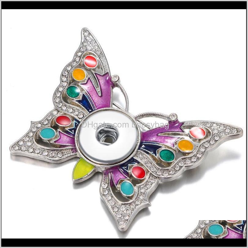 

Charm Bracelets Jewelry Crystal Butterfly Brooch Fit 18Mm Snap Button Jewelry For Women Weddings Brooches Pins Gift Drop Delivery 2021 Gwtan