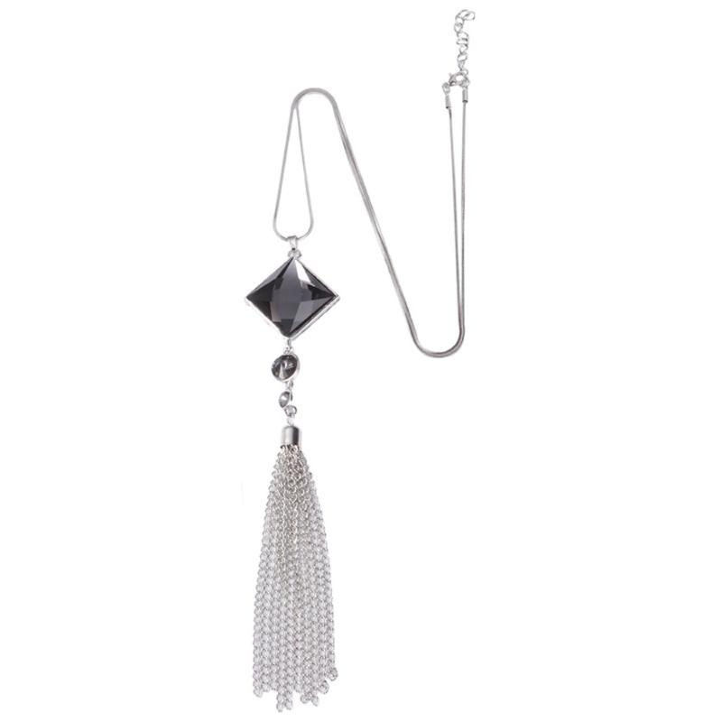 

Chains Fashion Long Pearls Ladies Luxury Pendant Charm Sweate Crystal Necklace Necklaces & Pendants, Silver