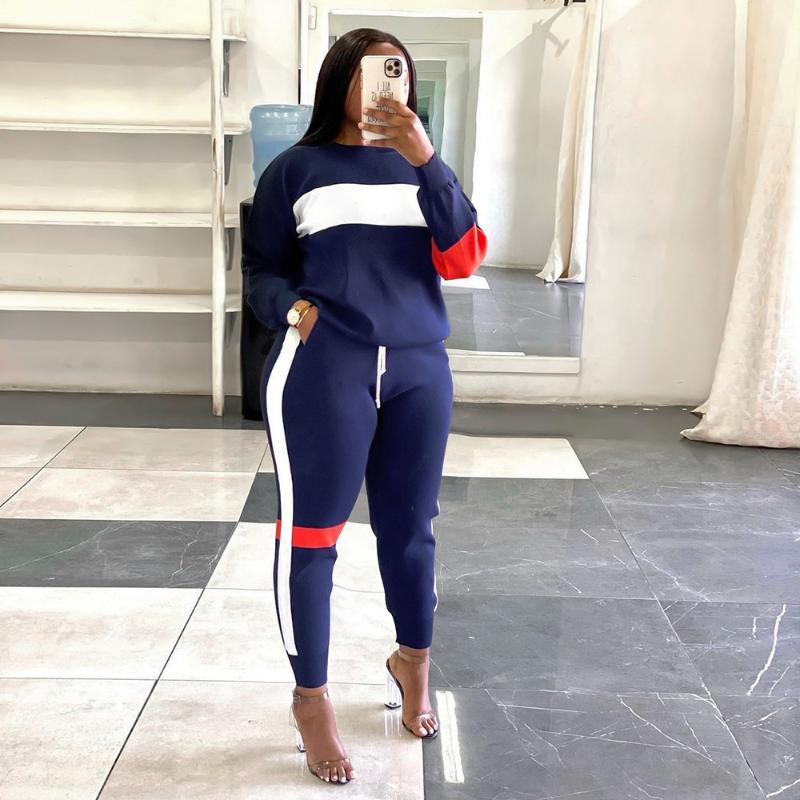 

Women's Two Piece Pants Women Solid Color Sports Suit Two-Piece Sexy Fashion Outdoor Fitness Plus Size Casual Jogging Sweatshirt Top And Swe, White