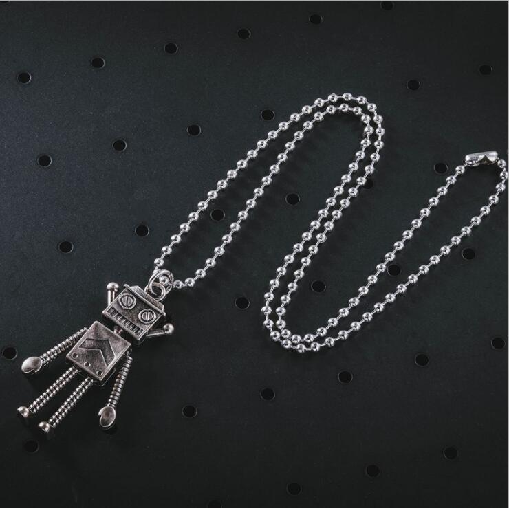 

fashion brand jewelry pendant geometric joints movable men and women personality hip hop titanium steel robot necklace