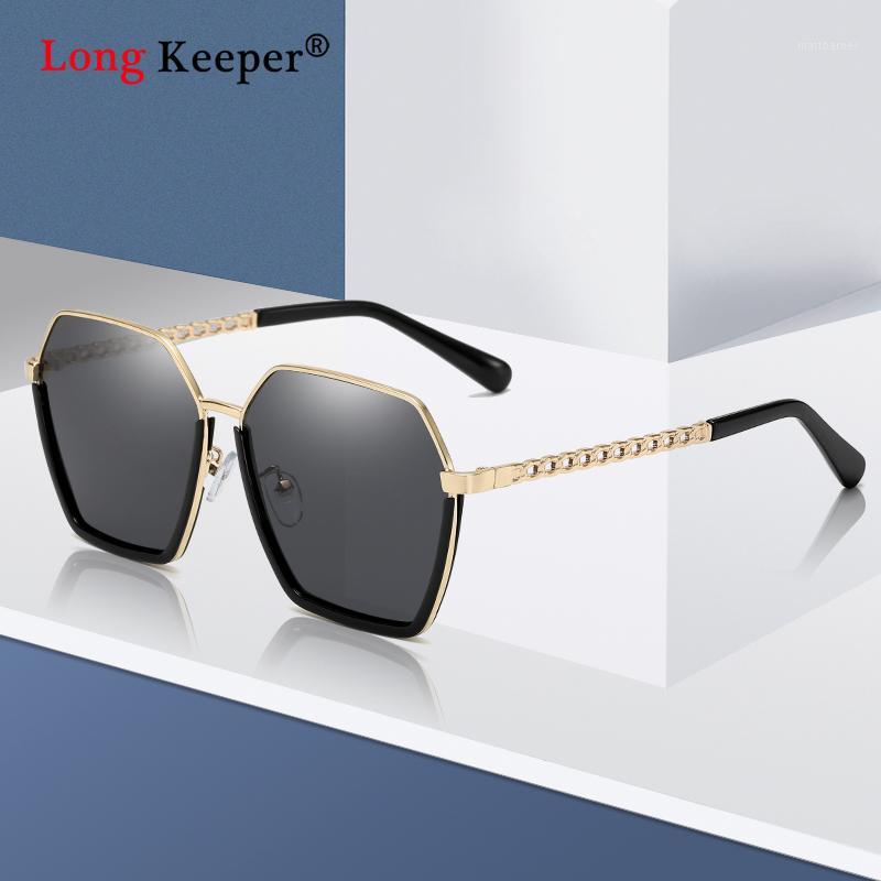 

Sunglasses Classic Hexagon Black Women 2021 Big Cat Eye Fashion Chain Legs Brand Woman Driving Glasses Shades Oculos