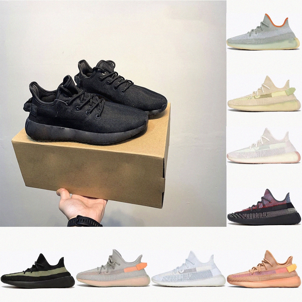 

2021 top quality kanye v2 Sneakers casual shoes zyon linen cinder desert sage earth yecheil flax tailgate clay 3M reflective mens womens sne, Black