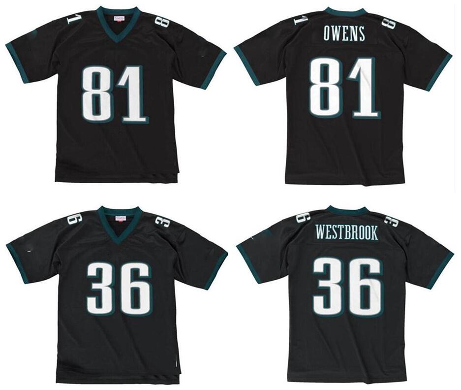 

Stitched football Jersey 81 Terrell Owens 36 Brian Westbrook 2004 Mitchell & Ness retro Rugby jerseys Men Women Youth S-6XL, Stitched jersey