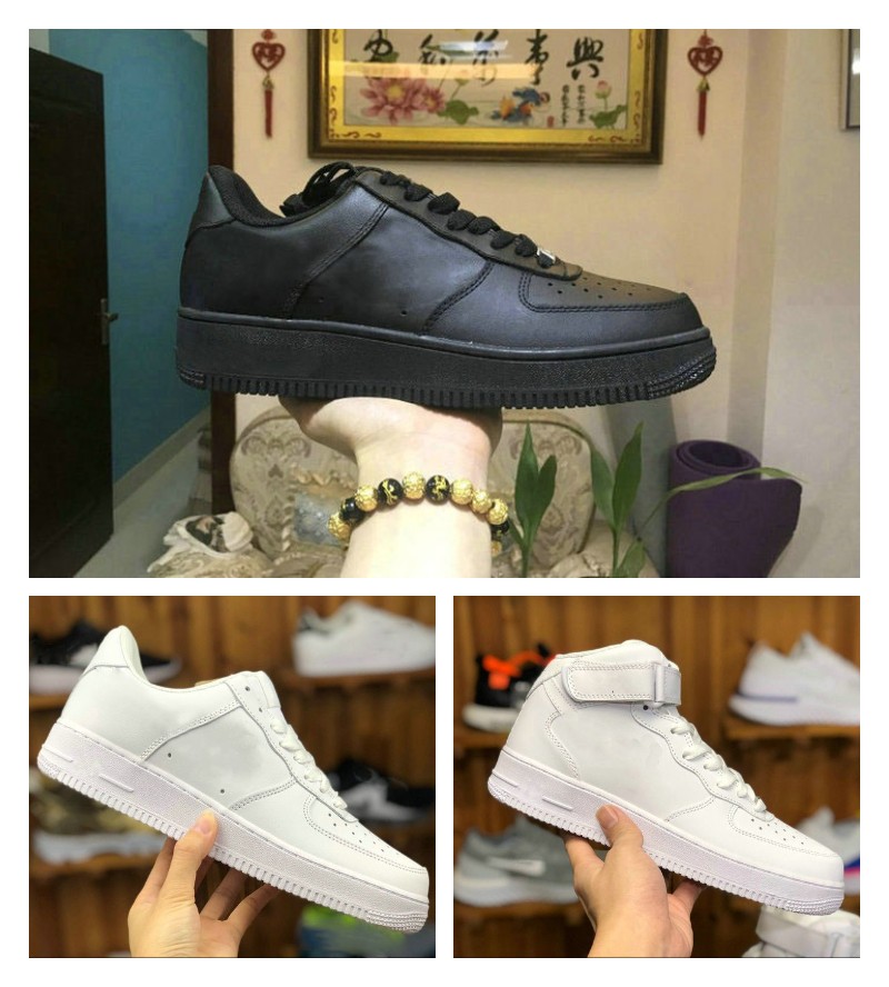 

2021 Designers Outdoor Mens Forces Low Skateboard Running Shoes One Unisex 1 Knit Euro High Women Men All White Black Top Quality trainers S