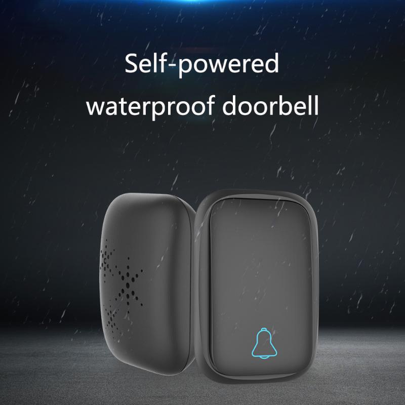 

Self Powered Wireless Waterproof Electronic Doorbell 100M Range Reception Without Battery US UK EU Plug Home Door Bell Doorbells