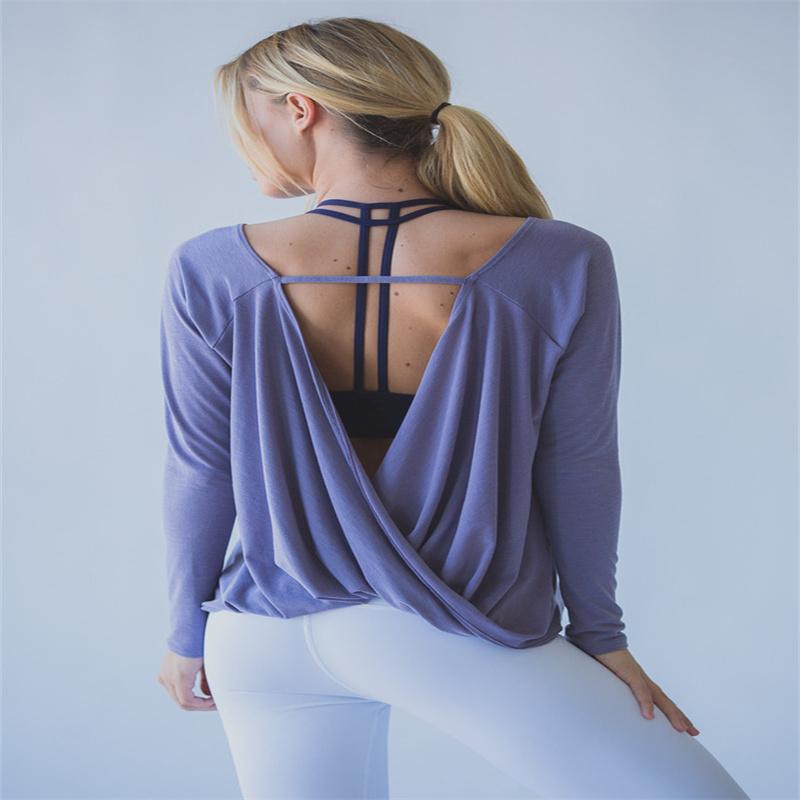 

Yoga Outfit Clothes Loose And Breathable Women's Long-sleeved Halter Tops, Lightweight Modal Sports Fitness