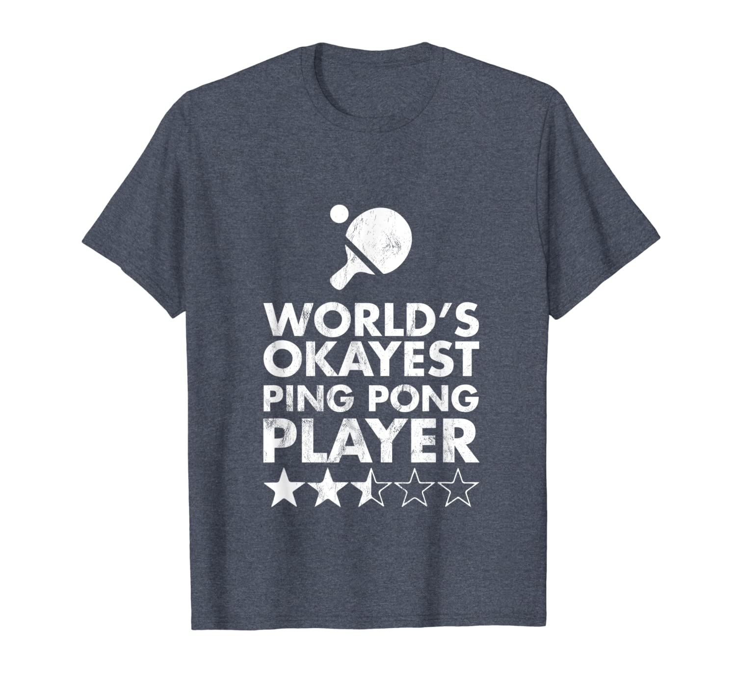 

world's okayest ping pong player - trophy t-shirt, White;black