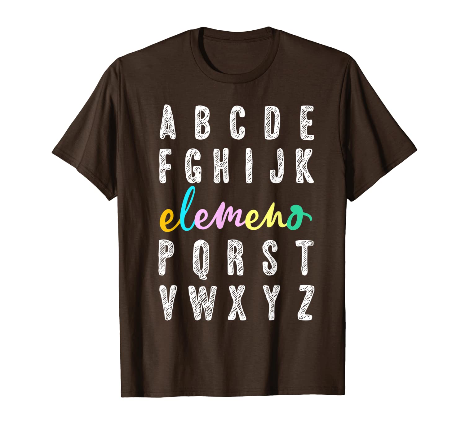 

elemeno teacher alphabet back to school gift kindergarten t-shirt, White;black
