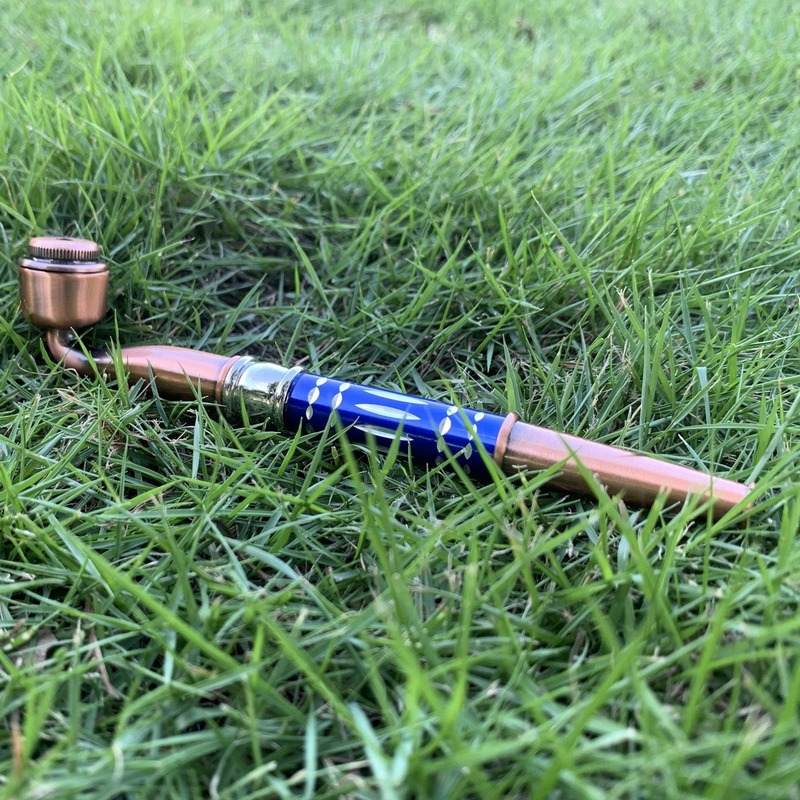 

5.91inches Colorful hollow color cigarette set Metal pipe With blocks