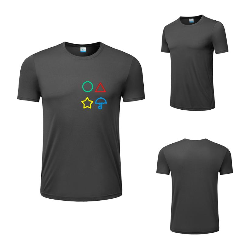 

women's t-shirt selling squid game quick drying men's hip hop casual summer boys and girls, White