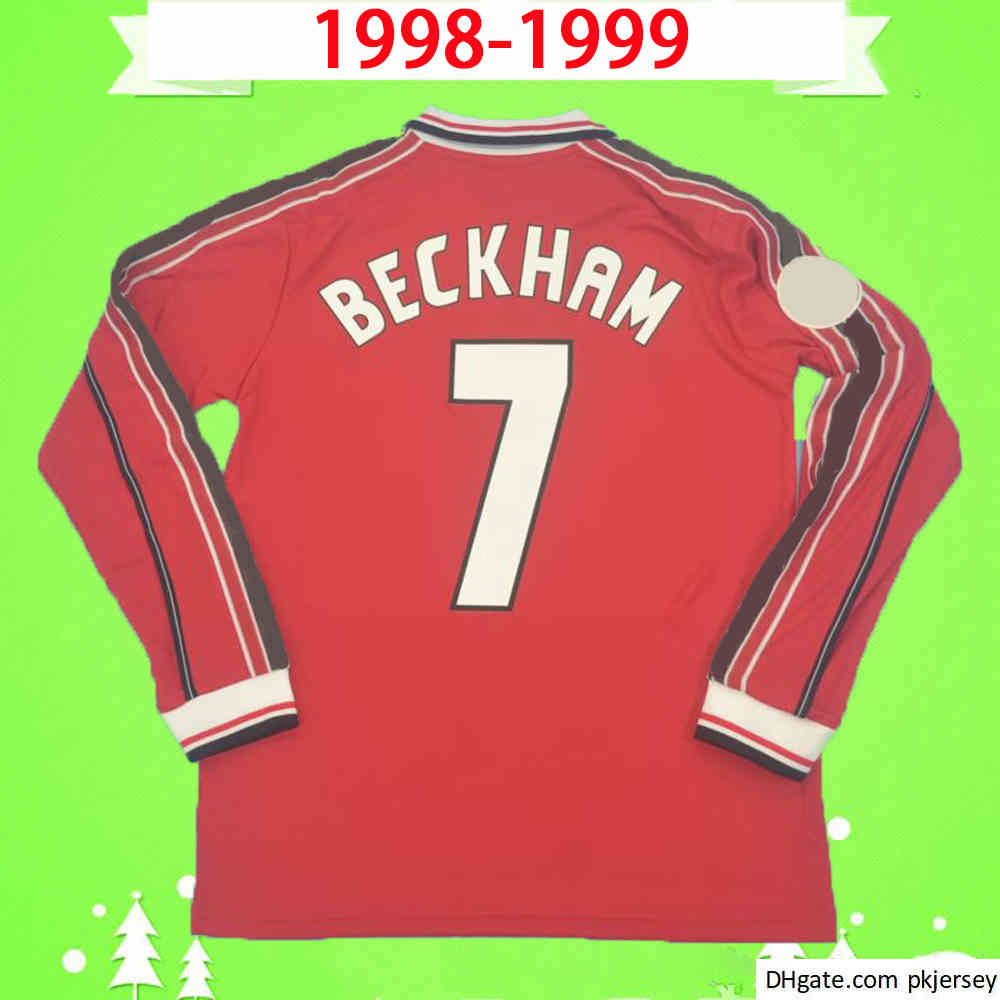 

Manchester Long Sleeve 1998 1999 Retro MAN Soccer Jersey 98 99 Vintage Classic Football shirt uniform CANTONA BECKHAM SOLSKJAER UTD full sleeve, Black;yellow