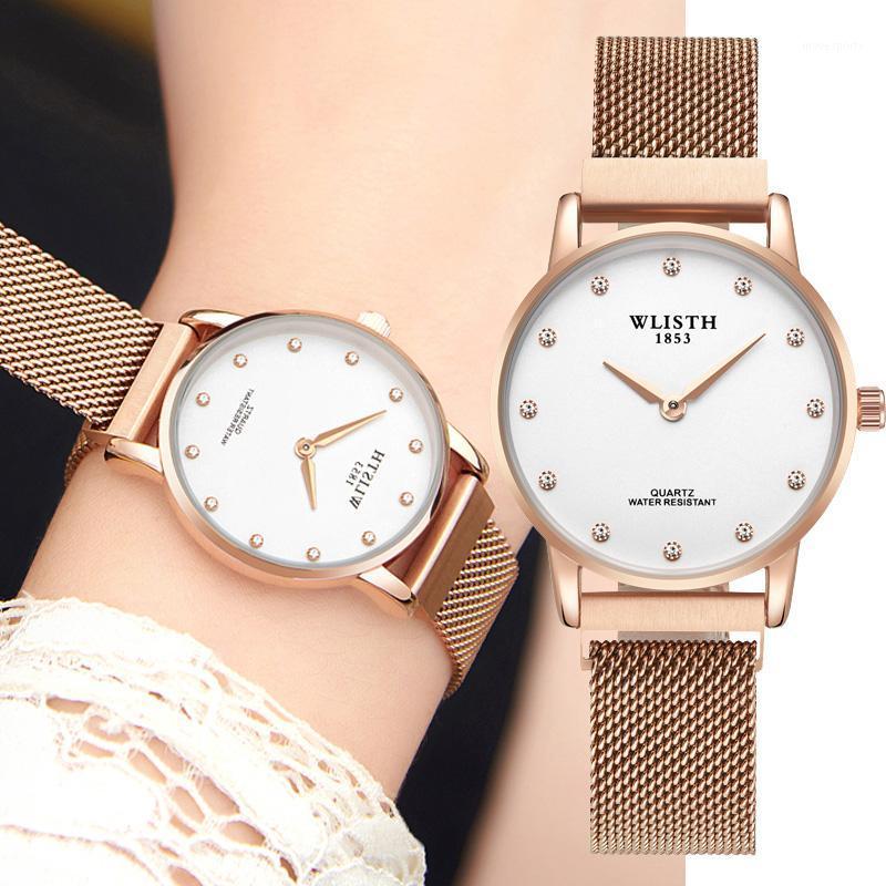 

Women Watch Magnetic Mesh Strap Top Wrist Watches For Ladies Bracelet Waterproof Quartz Wristwatches, Purple 2