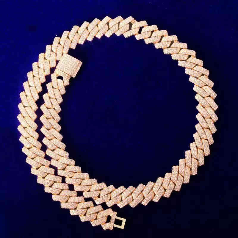 

Solid 14mm Miami Cuban Choker Square Link Necklace Gold Color Iced Out Cubic Zirconia Rock Hip hop Style Men's Jewelry X0509