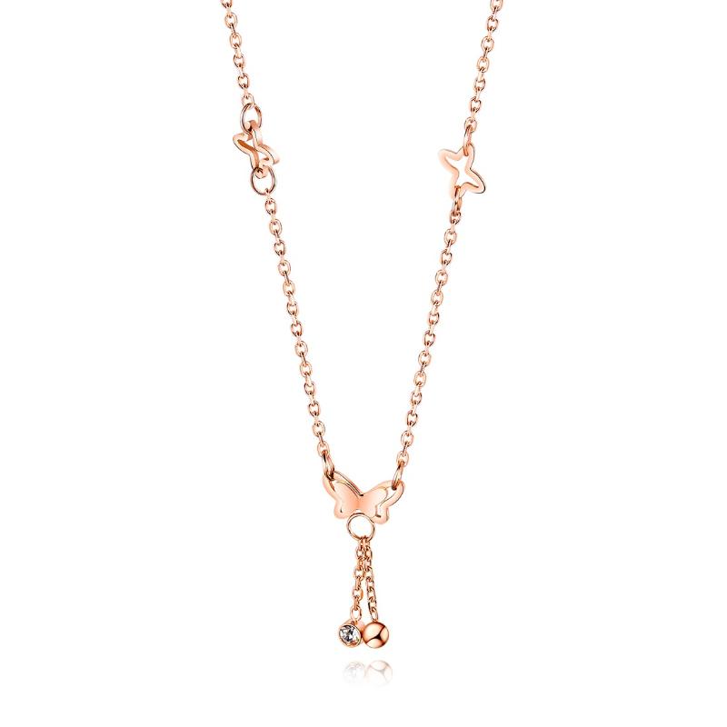 

Pendant Necklaces FATE LOVE Women Small Butterfly Charm Stainless Steel Rose Gold Color Beautiful Birthday Gift Fashion Jewelry
