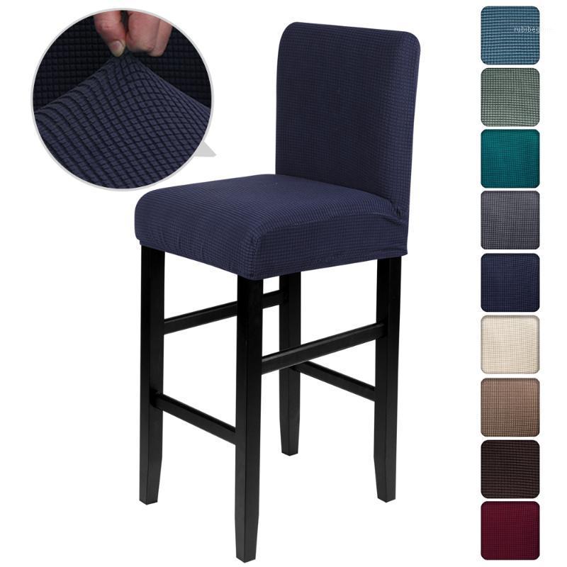 

Polar Fleece Fabric Chair Cover Spandex Bar Stool Seat Covers Protector Slipcovers El Banquet Anti-dirty Removable