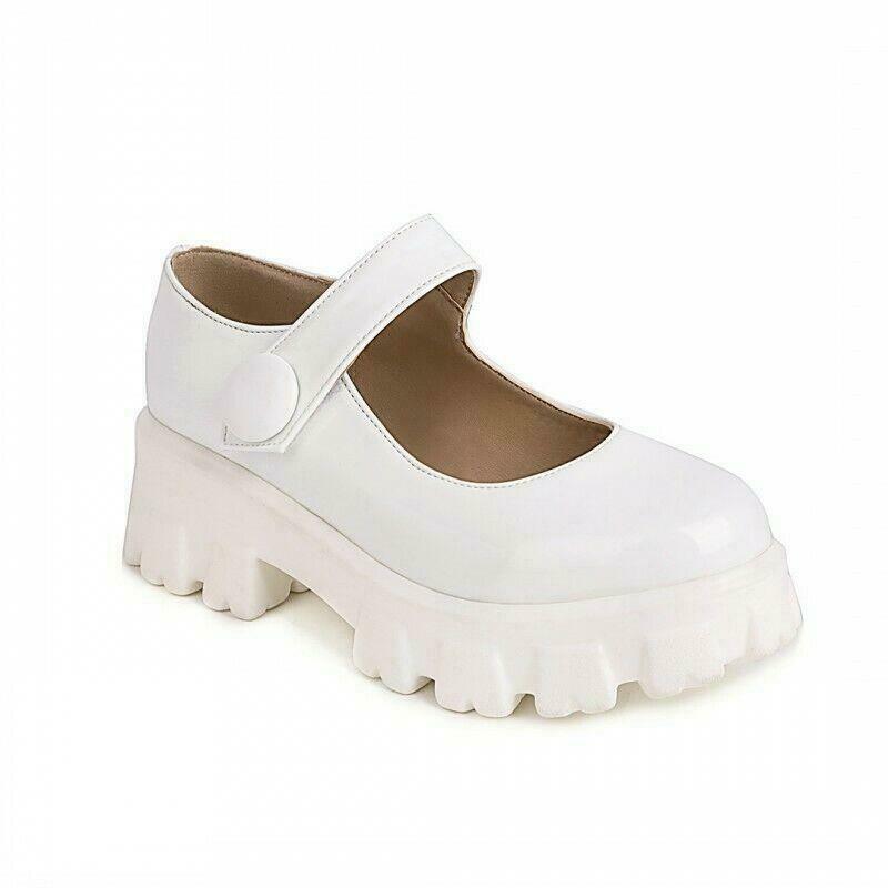 

Dress Shoes Ladies Chunky Heel Round Toe Buckle Strap Office Work Pumps Mary Janes Female B12, Black