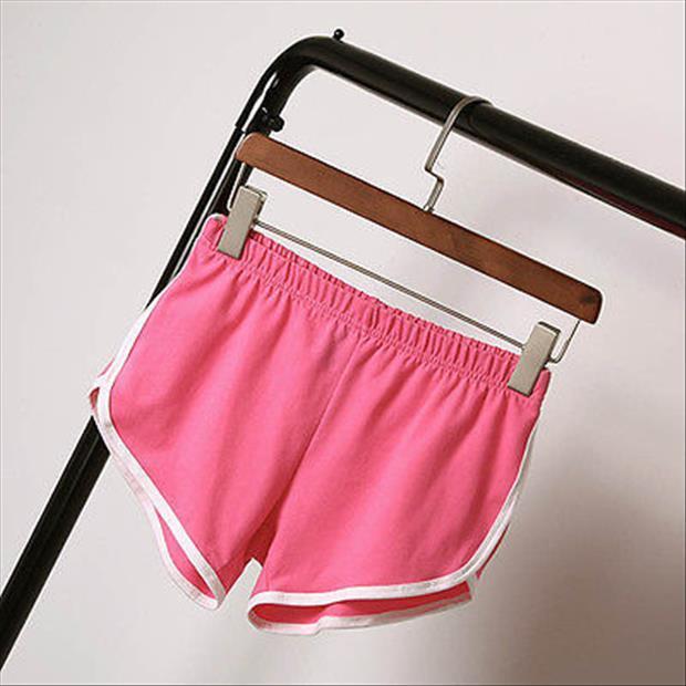 

summer casual mini workout womens shorts waistband skinny patchwork, White;black