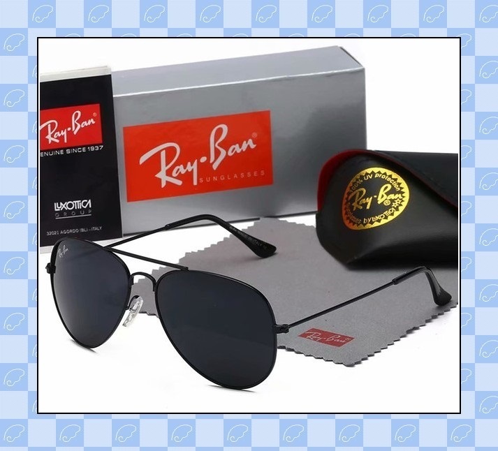 

High Quality Ray Men Women polarized Sunglasses Vintage Pilot Aviator Brand Sun Glasses Band UV400 Bans Ben With Box and Case 3025, White;black