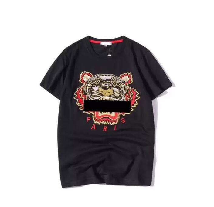 

Children T-shirts Summer Short Sleeve Shirt Baby Girls Boys Tiger embroidery Letter Pattern Bottoming Blouses Kids Clothes Tops Tees Big Sty, Blue