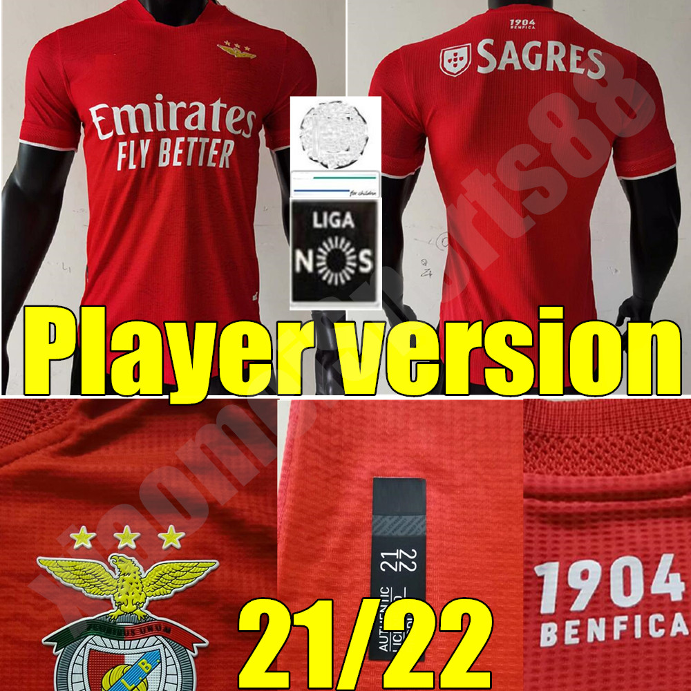 

21 22 Player version Benfica soccer jersey SEFEROVIC WALDSCHMIDT EVERTON PIZZI RAFA DARWIN G.RAMOS 2021 2022 Home Away 3rd adult Men Football shirts