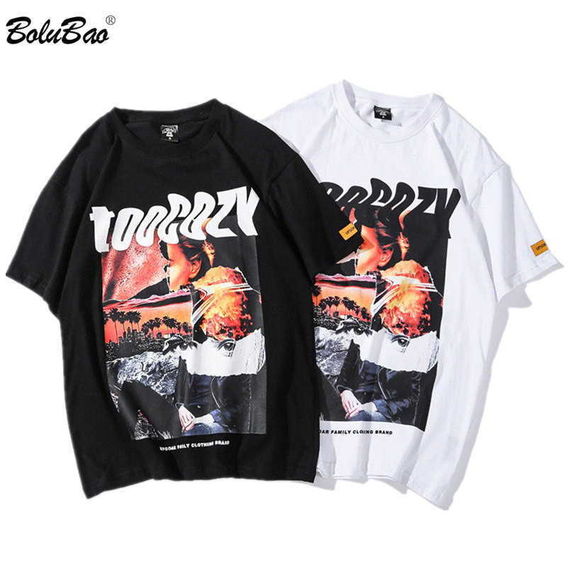 

BOLUBAO Fashion Hip Hop Men T-Shirts Summer Street Clothing Men's T Male Casual Cotton Tee Tops 210629, White