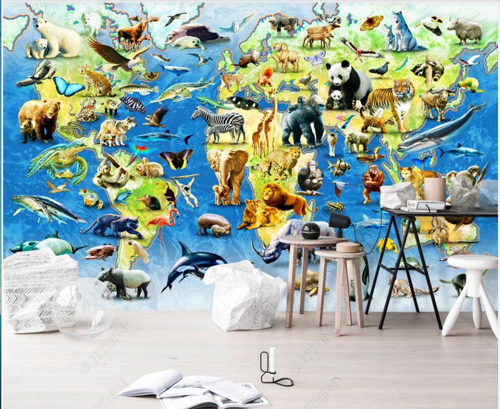 3d wallpaper custom photo mural world map children&#039;s room background wall kindergarten Home decoration Wallpaper for walls in rolls Decorati-image-754056161
