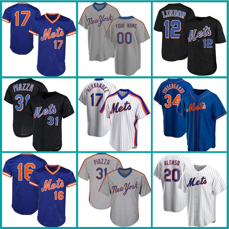 

Men Francisco Lindor Custom 48 Jacob deGrom Javier Báez Pete Alonso Baseball Jersey Darryl Strawberry Mike Piazza Michael Conforto Jeff McNeil, Custom youth-dadouhui