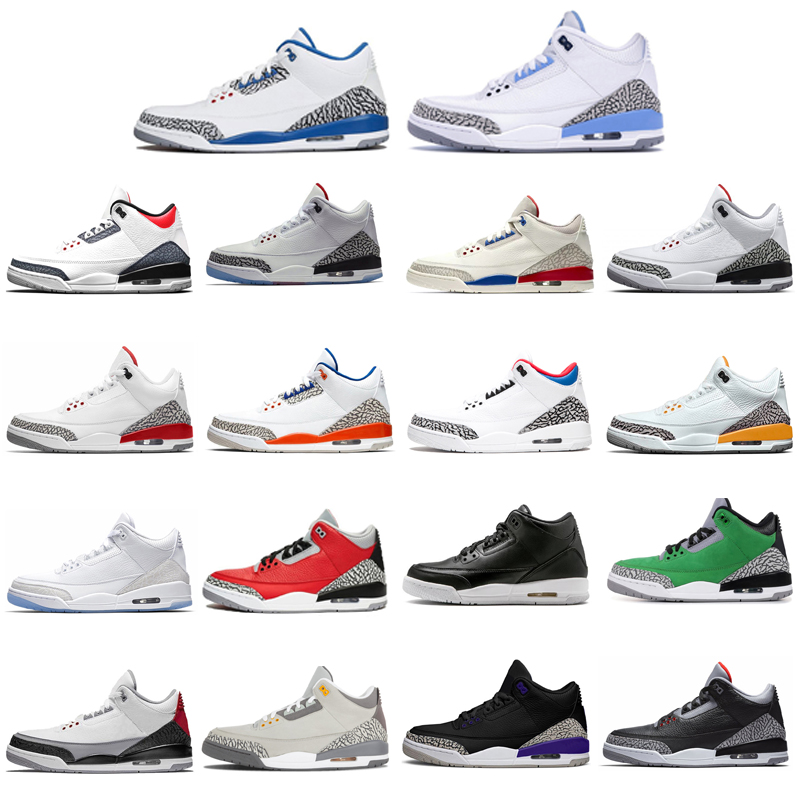 

jumpman 3 mens basketball shoes free throw line pure white true blue katrina backboard cool grey men breathable sport sneaker size 40-46, Court purple