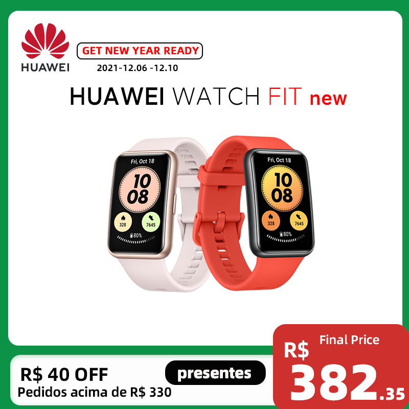 

NEW Global Version HUAWEI Watch FIT new SmartWatch Quick-Workout Animations Blood Oxygen Watch FIT new 10 Days Battery Life, All-black